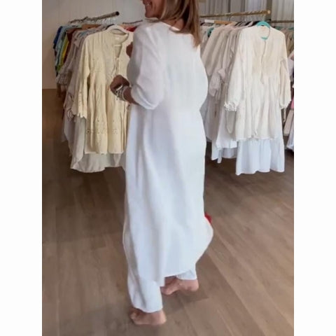 đź’•Women's Solid Color Linen Casual Suit