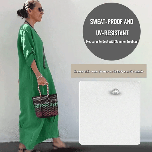 Cotton Linen Casual Solid Color Pocketed Round Neck Long Jumpsuit