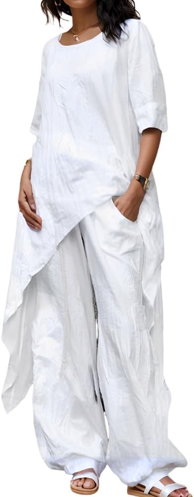 đź’•Women's Solid Color Linen Casual Suit