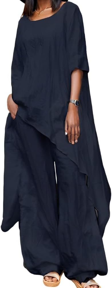 đź’•Women's Solid Color Linen Casual Suit