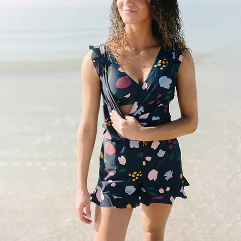 Built in bra and Leggings Swim Romper