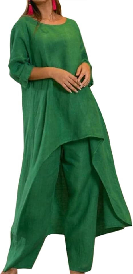 đź’•Women's Solid Color Linen Casual Suit