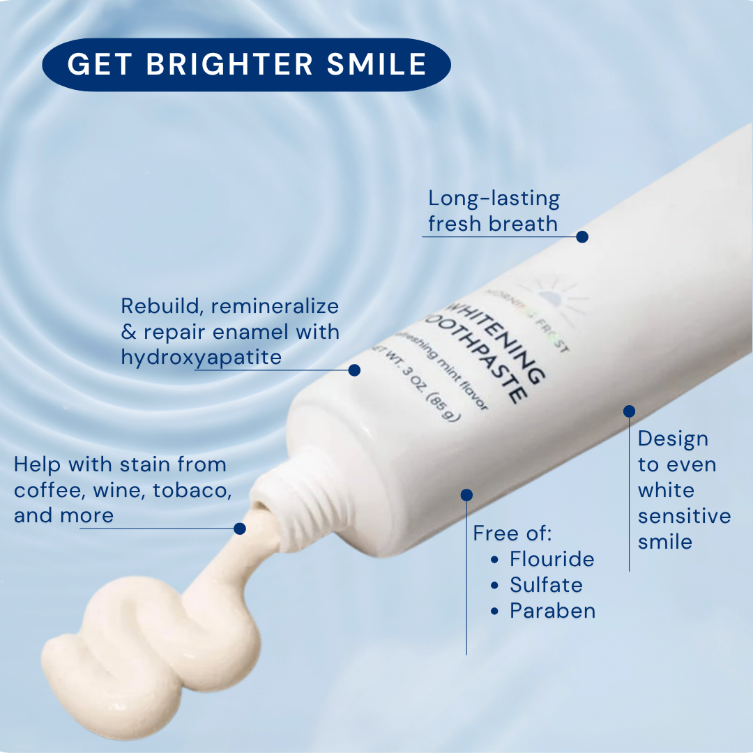 🦷 Fluoride-Free Hydroxyapatite Teeth Whitening Toothpaste with Coconut Oil & Xylitol ❄️